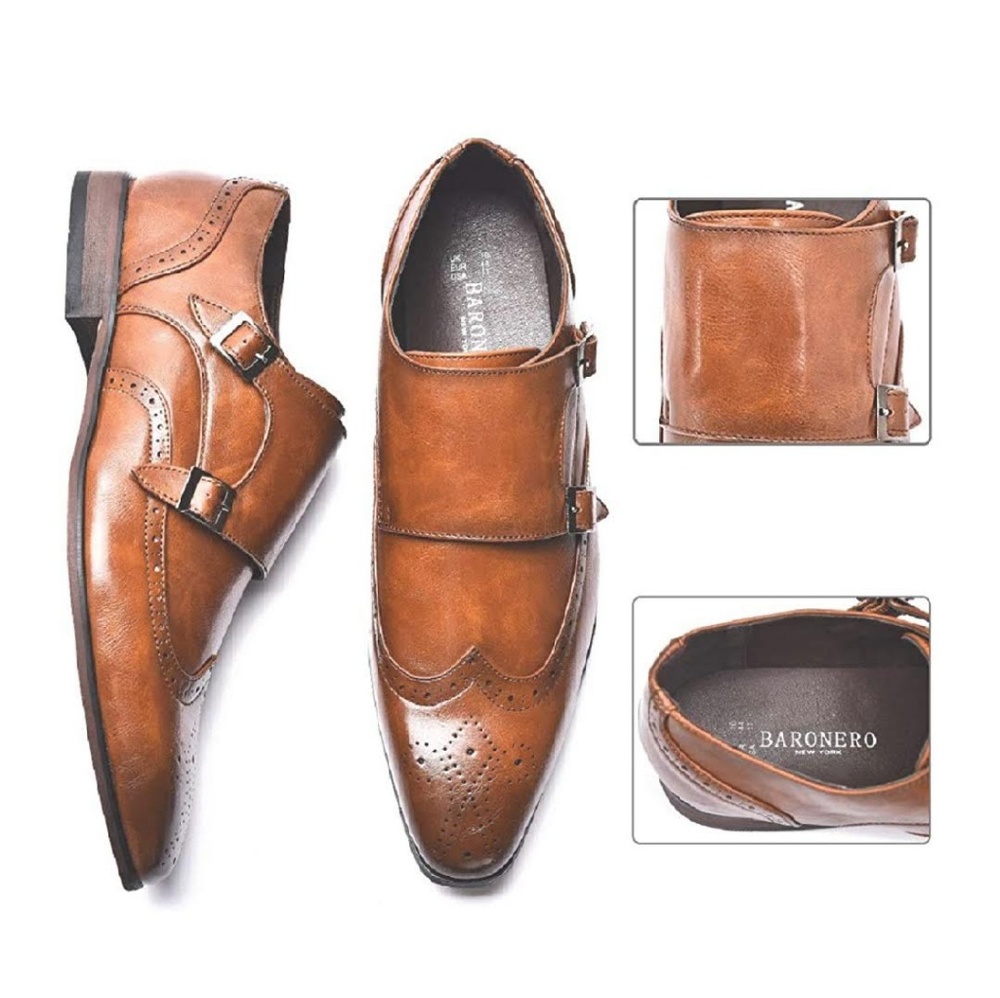 Men's Oxford Shoes Double Monk Strap - Picture 4 of 6